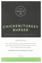 Load image into Gallery viewer, BC Buds Garlic Chicken/Turkey Burger
