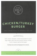 Load image into Gallery viewer, BC Buds Garlic Chicken/Turkey Burger