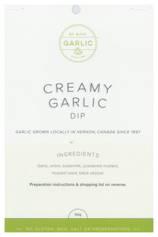 BC Buds Creamy Garlic Dip