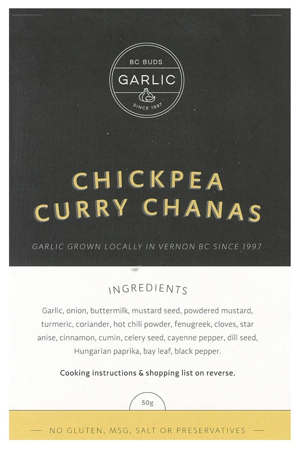 BC Buds Garlic Chickpea Curry Chanas
