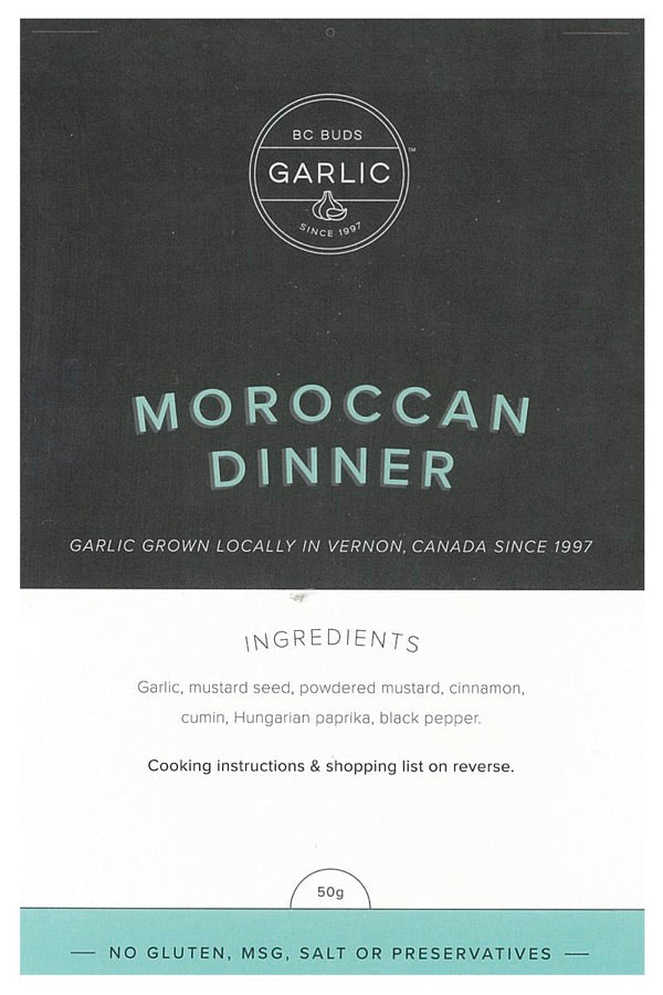 BC Buds Garlic Moroccan Dinner