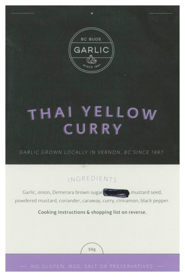 BC Buds Garlic Thai Yellow Curry Paste